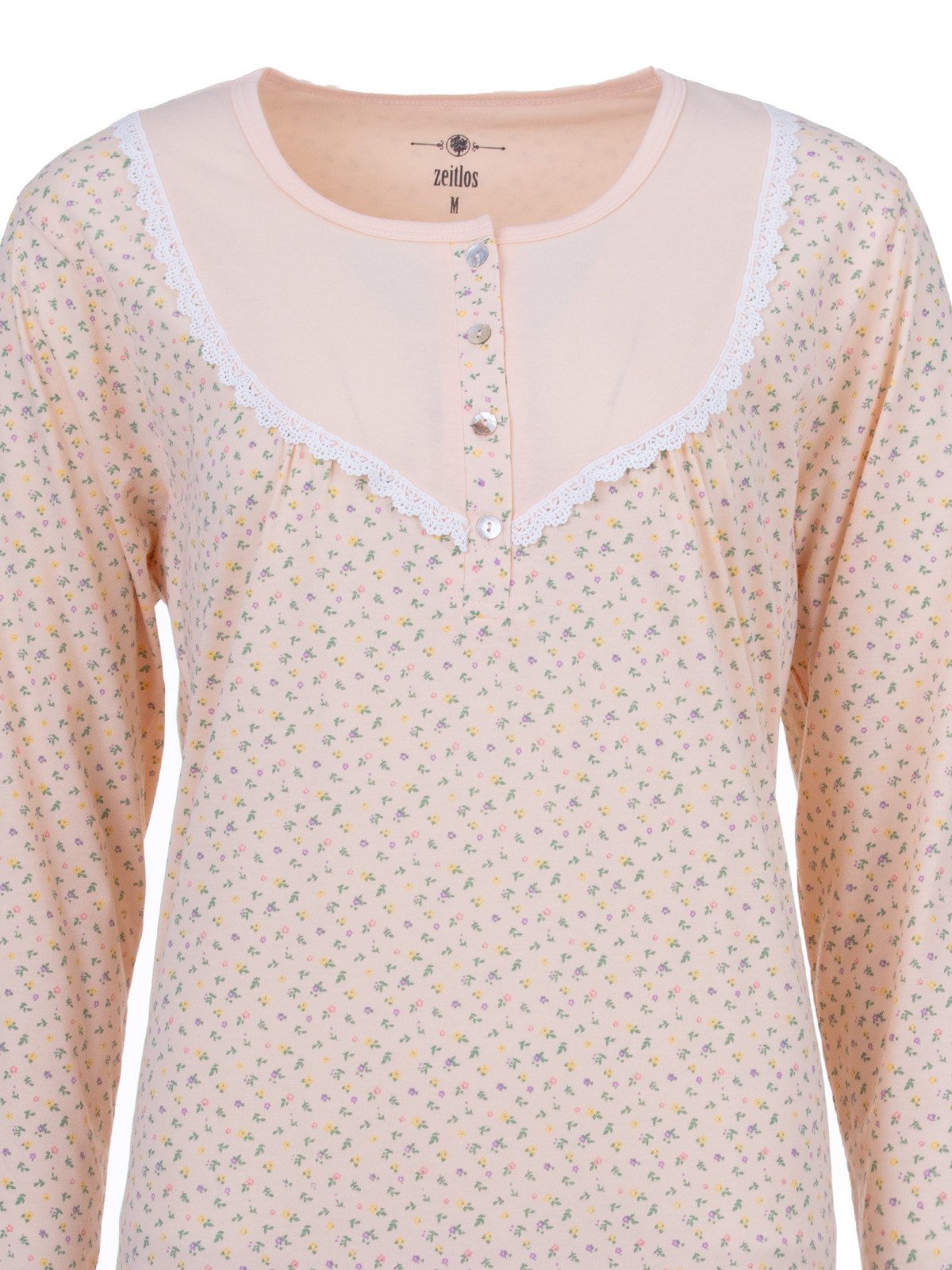 zeitlos Nachthemd Mille Fleur Langarm mit Spitze – Bild 4 von 5