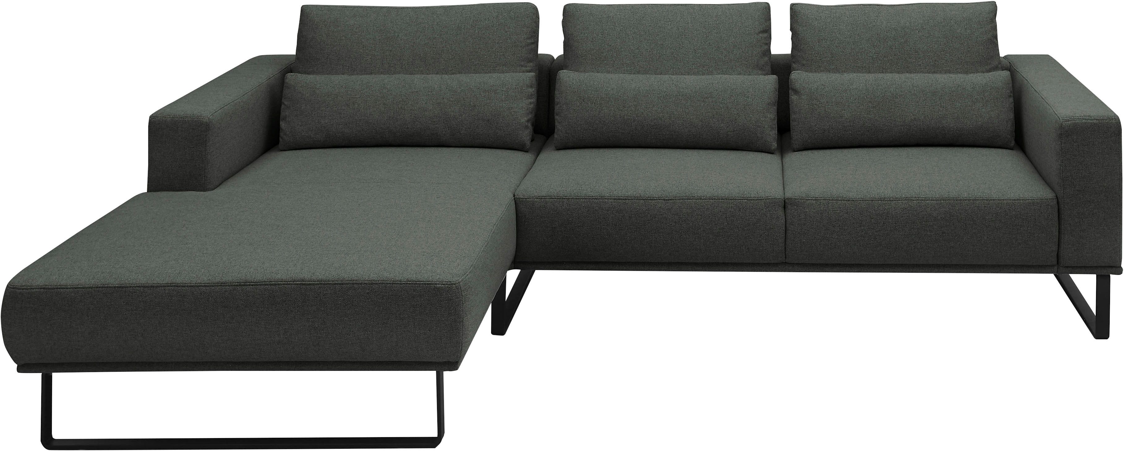 Musterring Ecksofa JustB! PM100, Großzügige 292 cm Breite, schwarze Metallkufen -erhältlich in 6 Farben