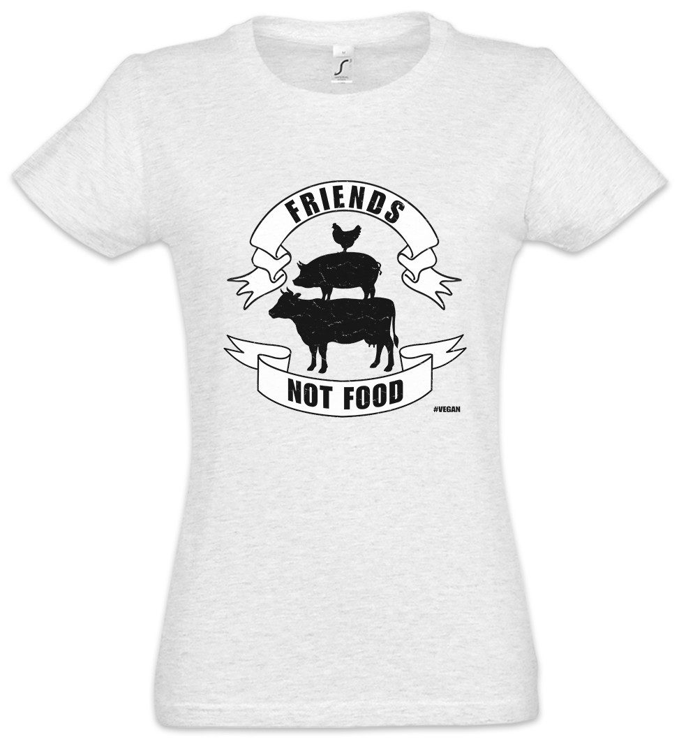 Urban Backwoods Print-Shirt Friends Not Food Animals Damen T-Shirt Veganer Speziesismus Vegan (1-tlg) Vegetarier Tierschutz Buddies Homies