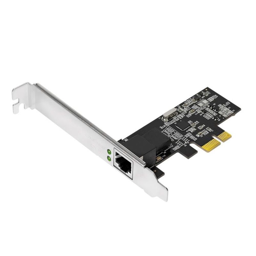 LogiLink PC0087 Netzwerk-Adapter, PCI-Express Netzwerkkarte 1-Port 2.5  GBit/s Ethernet Erweiterungskarte schwarz/silber