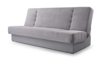 MOEBLO Schlafsofa CYPRUS NEW, Cord Sofa Beige Kippsofa Klappsofa Clic-Clack Couch für Wohnzimmer Federkern Sofagarnitur Polstersofa Cordstoff, mit Schlaffunktion und Bettkasten, - (BxHxT): 192x85x92cm