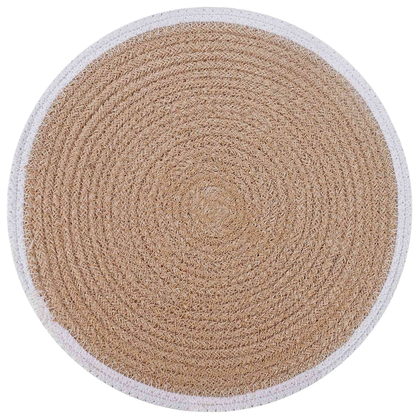 vidaXL Platzteller 30 cm Jute Platzsets 6 pcs Natürlich und Weiß Ø 30 cm 100 Tossa Jute