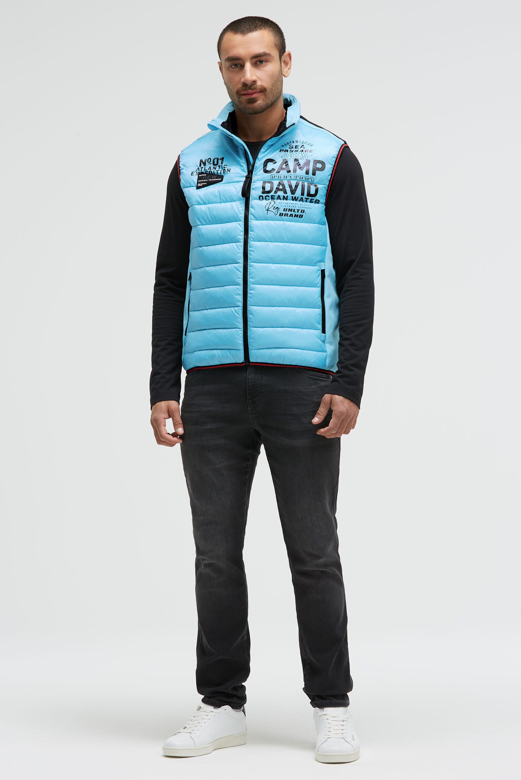 CAMP DAVID Steppweste mit Windfangleiste