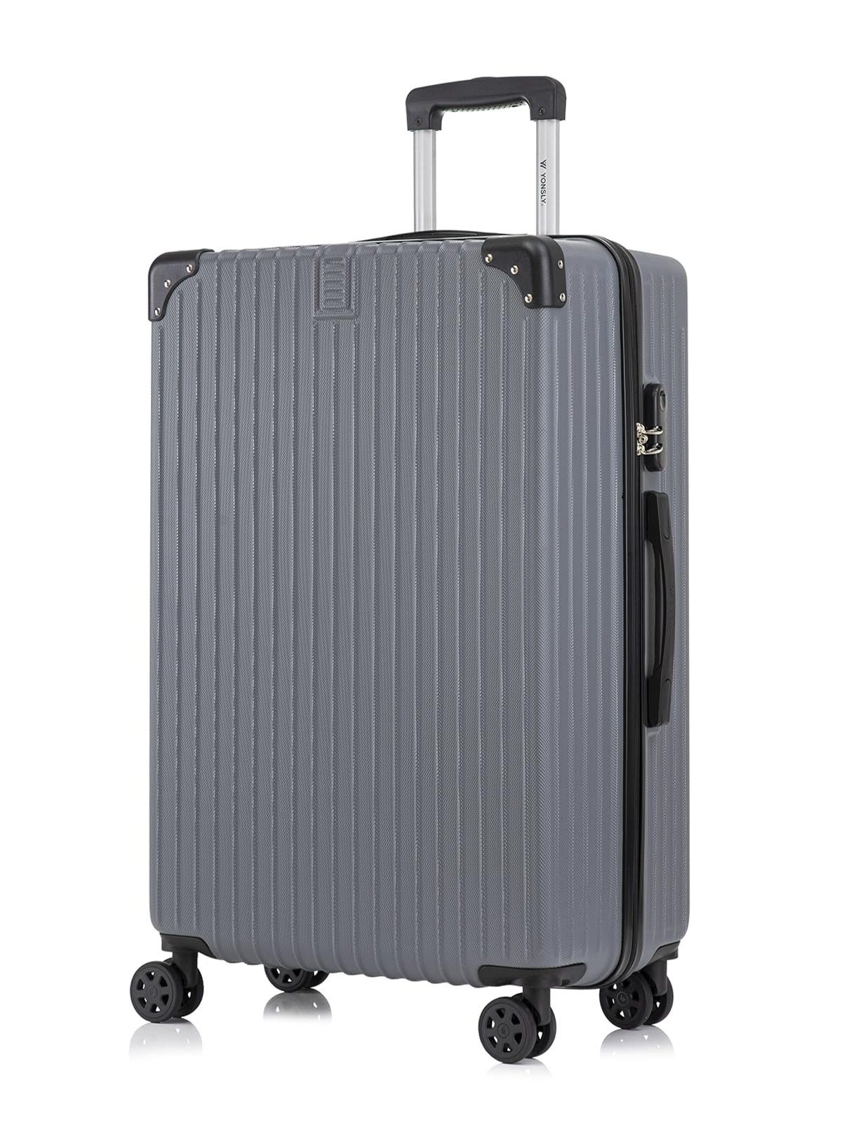 YONSLY Hartschalen-Trolley Reisekoffer ABS Hartschalen Trolley, Rollkoffer Handgepäck, 4 Rollen, Sicherheitsschloss, Weichem Gummigriff,56/66/76 cm, 45/69/99 L