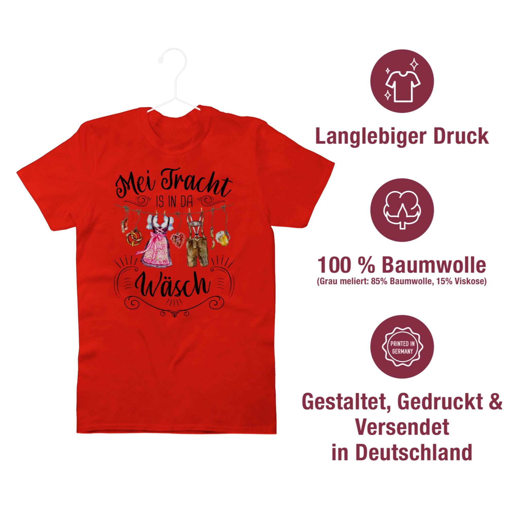 Mei Herren in da Wäsch Rot Oktoberfest is für Tracht T-Shirt Shirtracer Mode 2