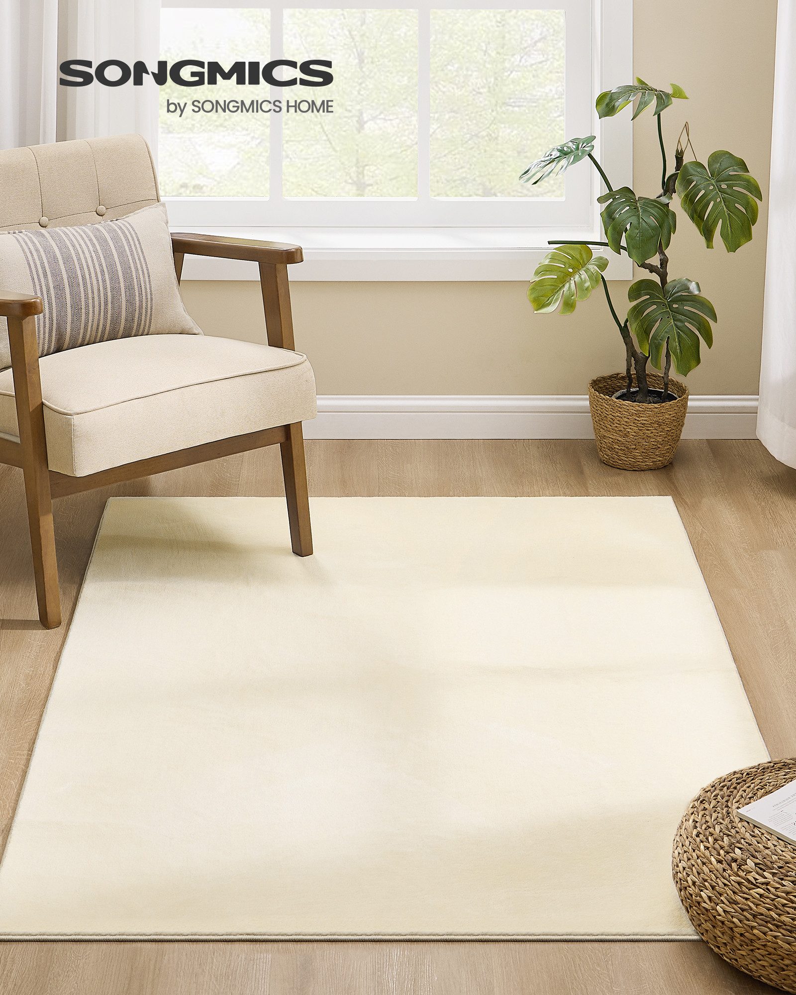 SONGMICS HOME Teppich, Rechteck, Wohnzimmerteppich, rutschfest, maschinenwa günstig online kaufen