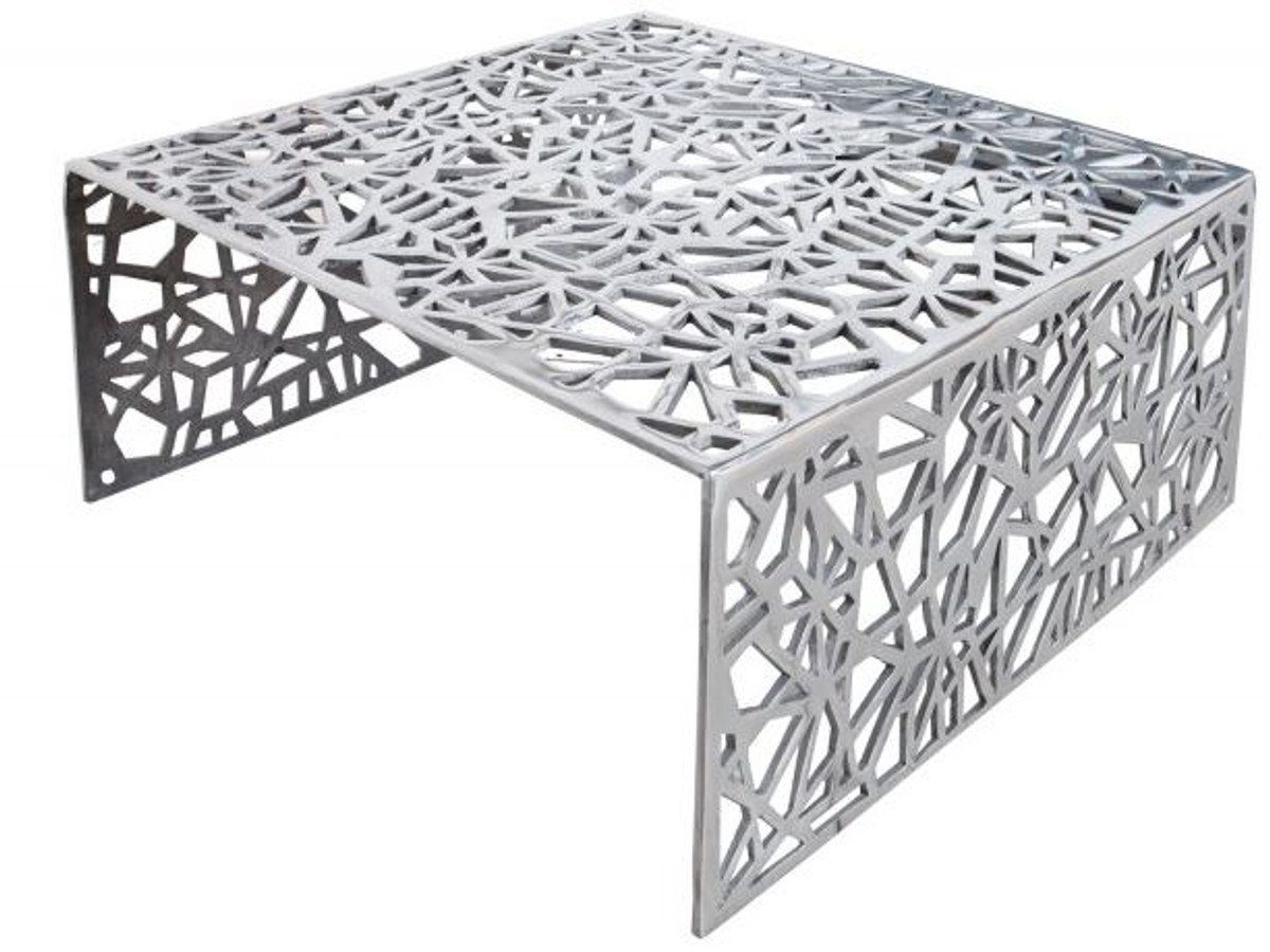 Casa Padrino Couchtisch Art Deco Couchtisch Silber Metall 60 x 60 x H. 32 cm - Jugendstil Tisch - Möbel Wohnzimmer