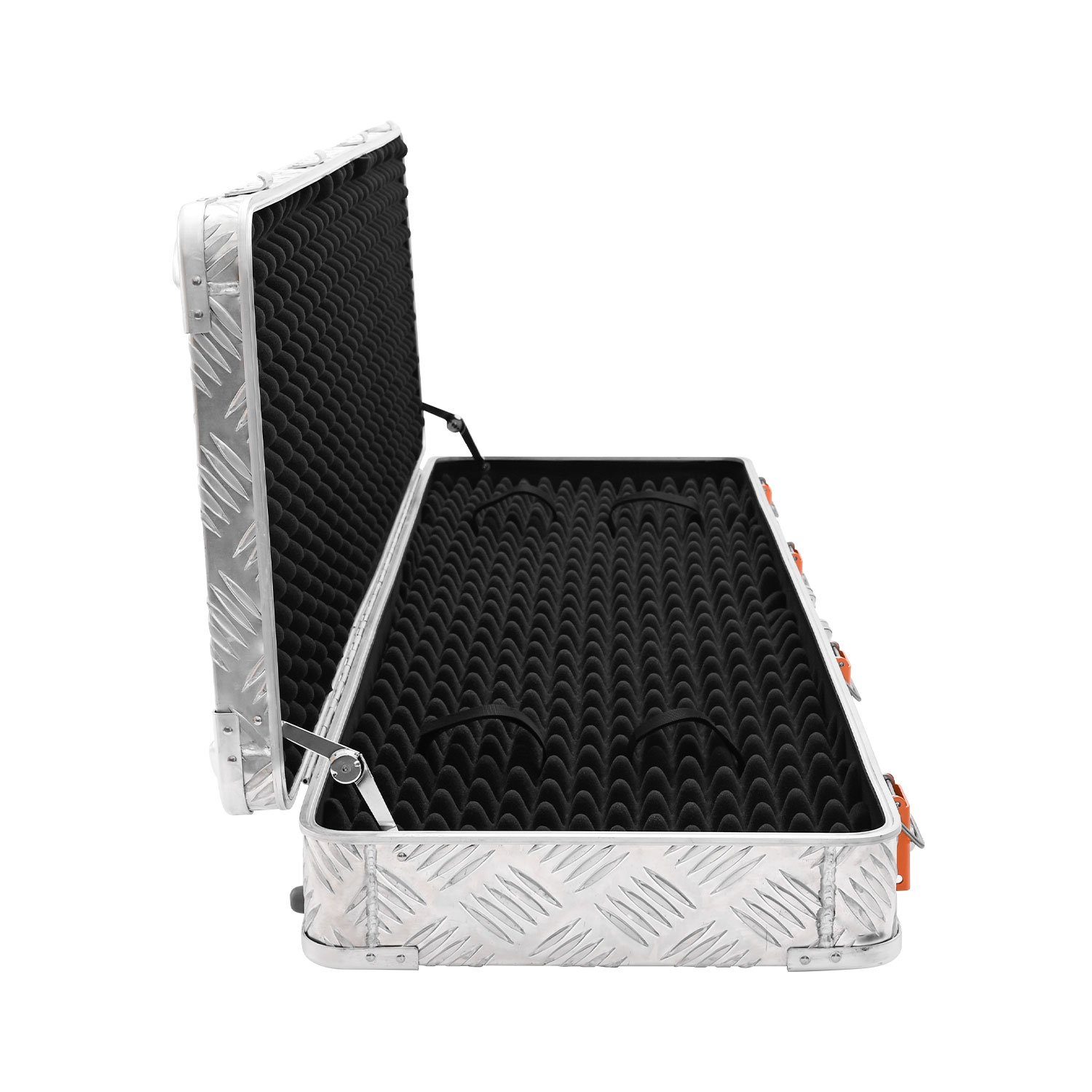 ALUBOX Koffer Schutzkoffer Aluminium Riffelblech, 0 Rollen, mit 2 Rollen