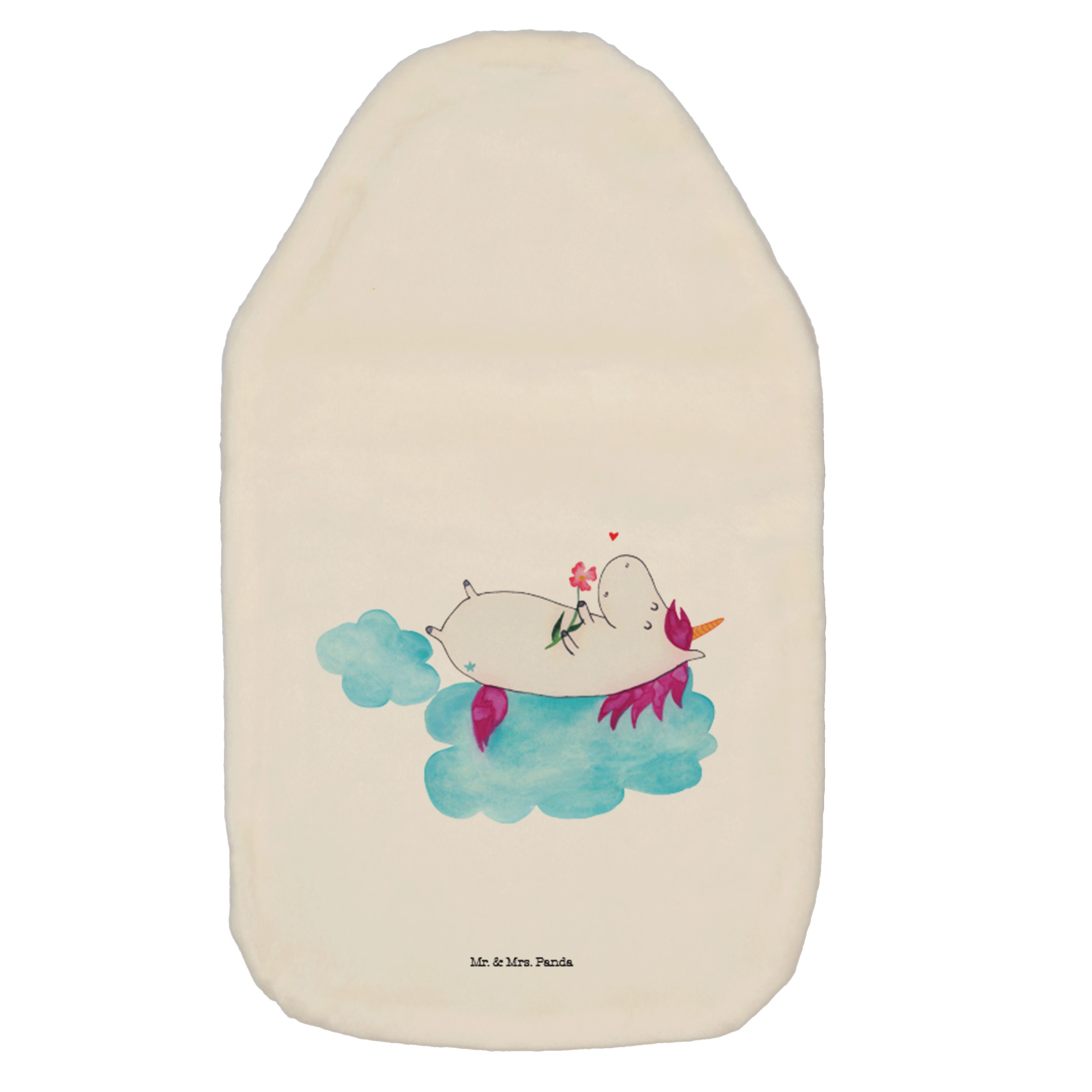 Mr. & Mrs. Panda Wärmflasche Einhorn Katze - Weiß - Geschenk, Unicorn,  Glitzer, Wärmflaschenbezug, (1-tlg), Farbecht