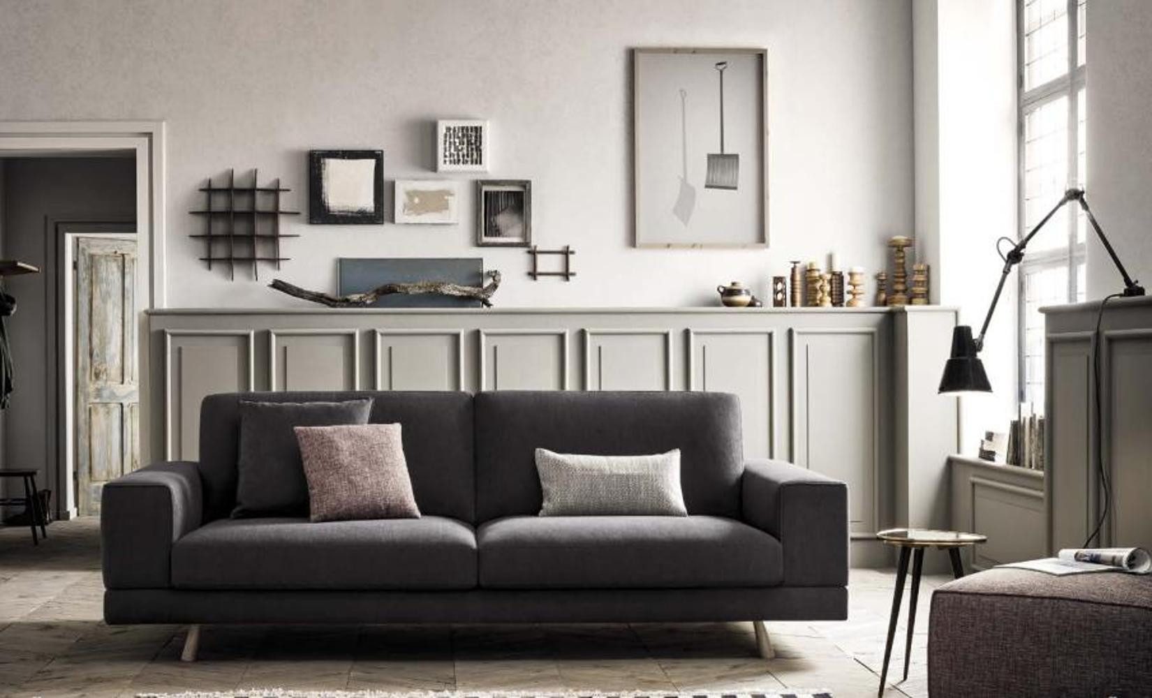 Xlmoebel 3-Sitzer Italienisches Design Sofa in edlem Stoff mit luxuriösem Flair, 1 Teile, Hergestellt in Europa