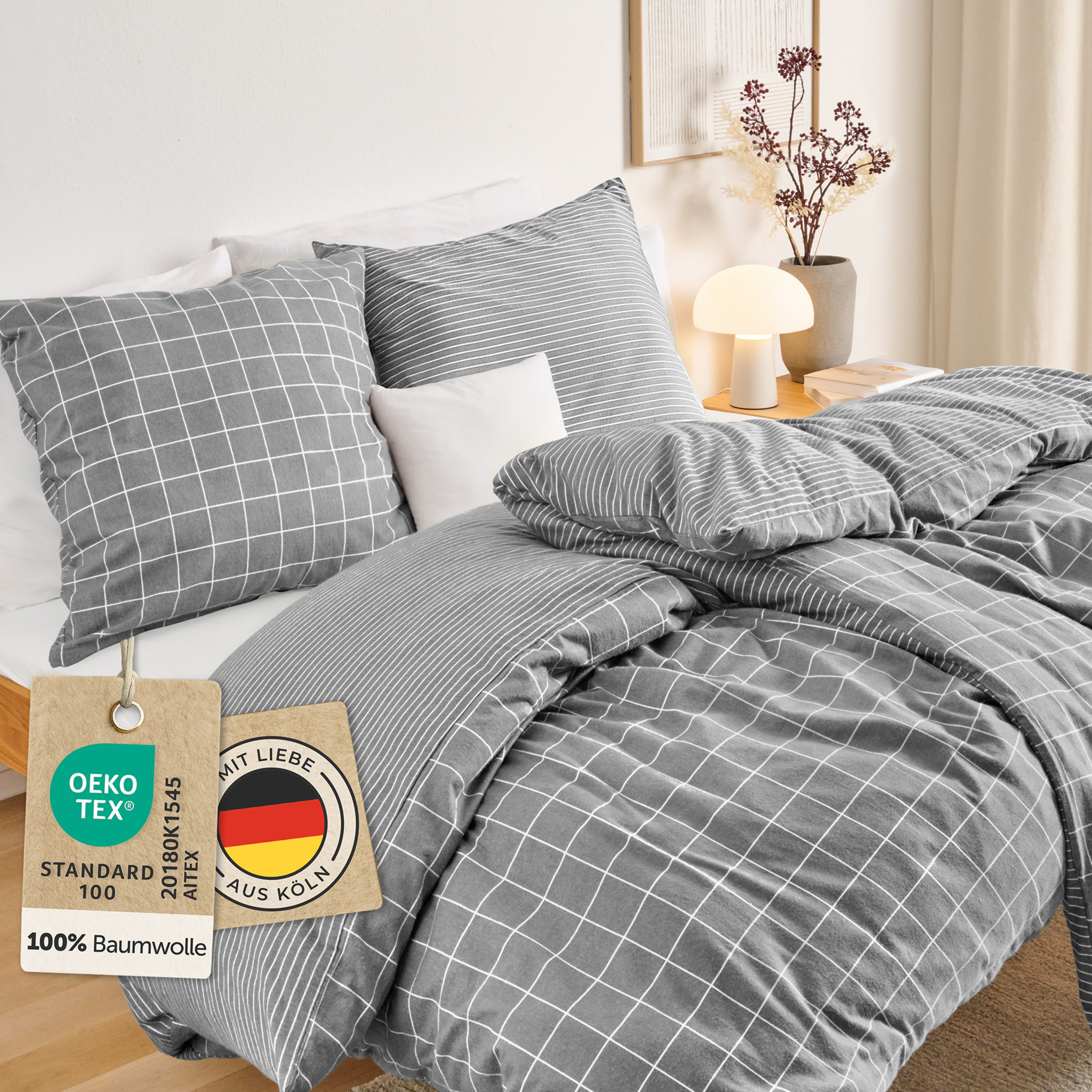 Blumtal Bettwäsche Biber Bettwäsche Oeko-TEX zert. günstig online kaufen