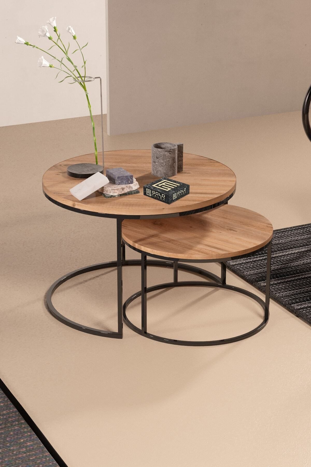 en.casa Couchtisch (2-St), 2er-Set, ineinander schiebbar, runde Tischplatte günstig online kaufen