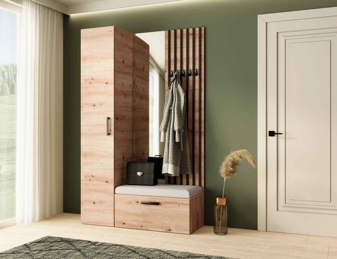 Beautysofa Garderobenschrank mit großem Spiegel und günstig online kaufen