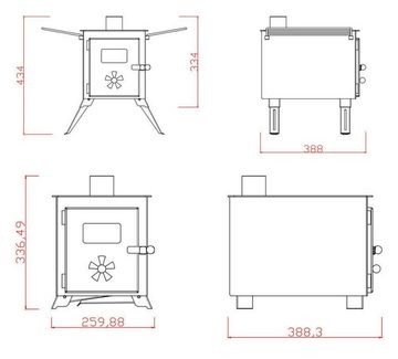 NJ The right choice Feuerstelle FO-07, (Zeltheizung Terrassenofen Gartenkamin Kamin Feuerstelle), Camping Holzofen Zeltheizung Terrassenofen Gartenkamin Kaminofen