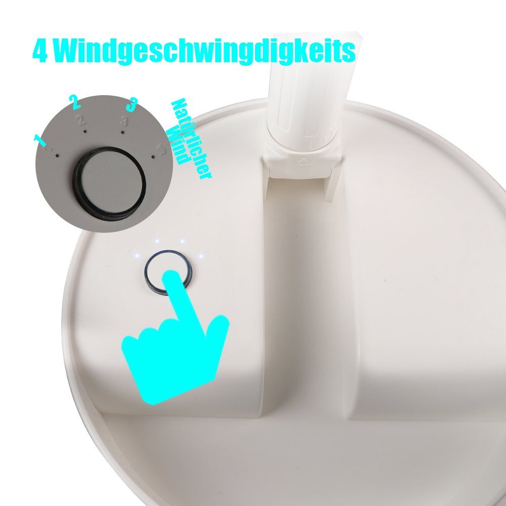 Tischventilator Tragbarer Standventilator,4 BIGTREE Windgeschwindigkeiten