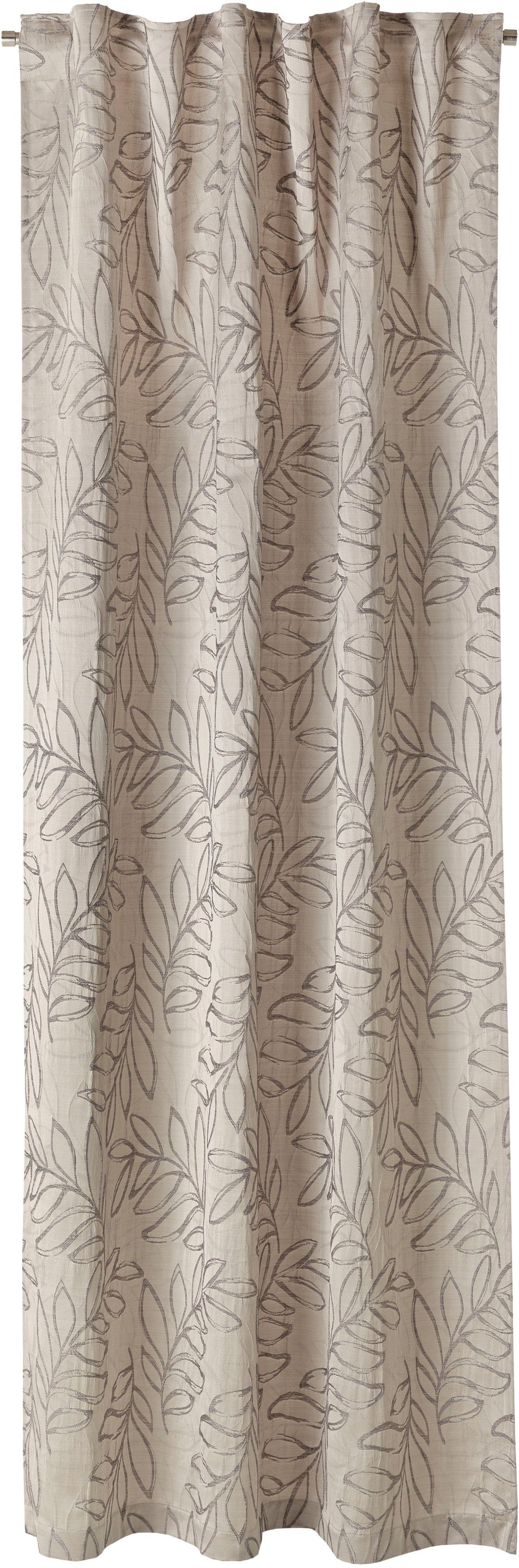 Neutex Salvia, St), Blattmusterung mit Multifunktionsband blickdicht, Farbeffekt Jacquard, filigrane Vorhang for (1 you!, grau