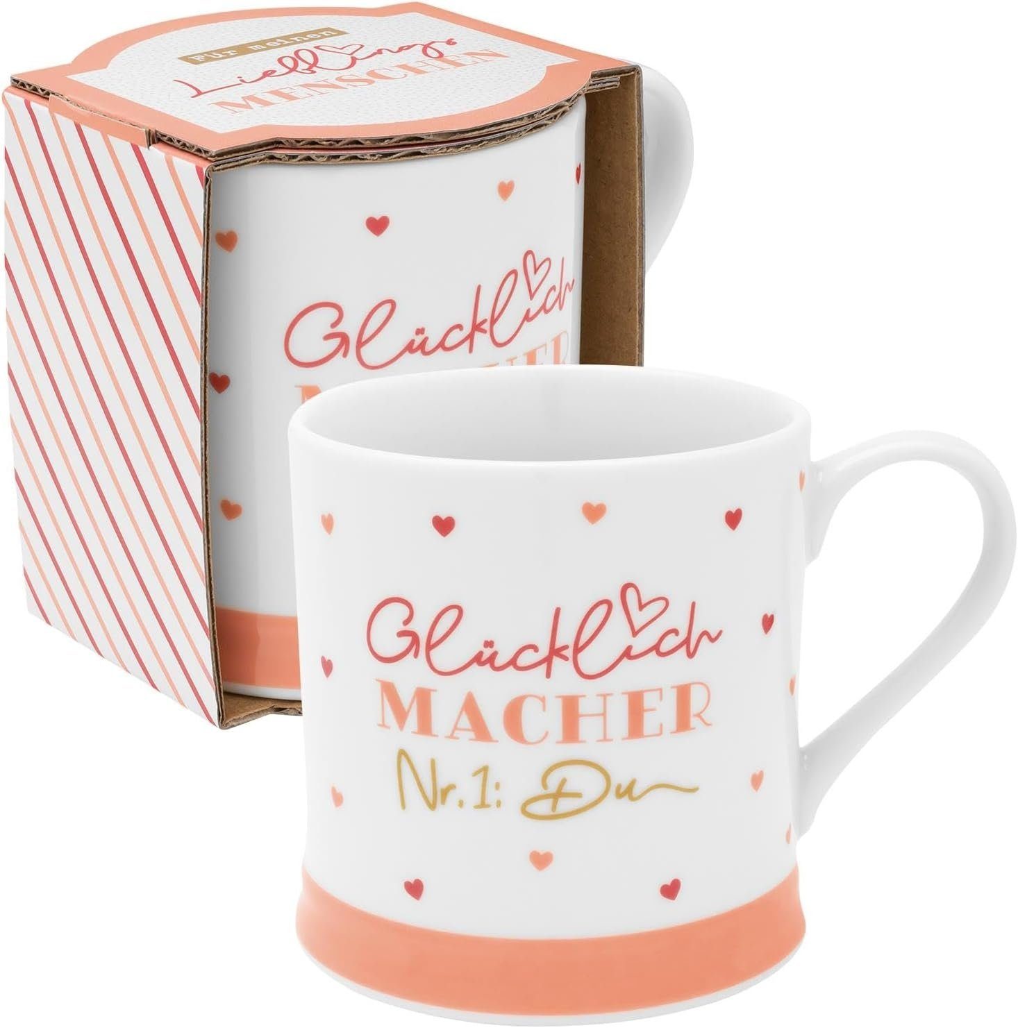 Sheepworld Tasse Tasse Kaffeetasse Kaffeebecher Teetasse Sheepworld 40cl Glücklich, Material: Porzellan