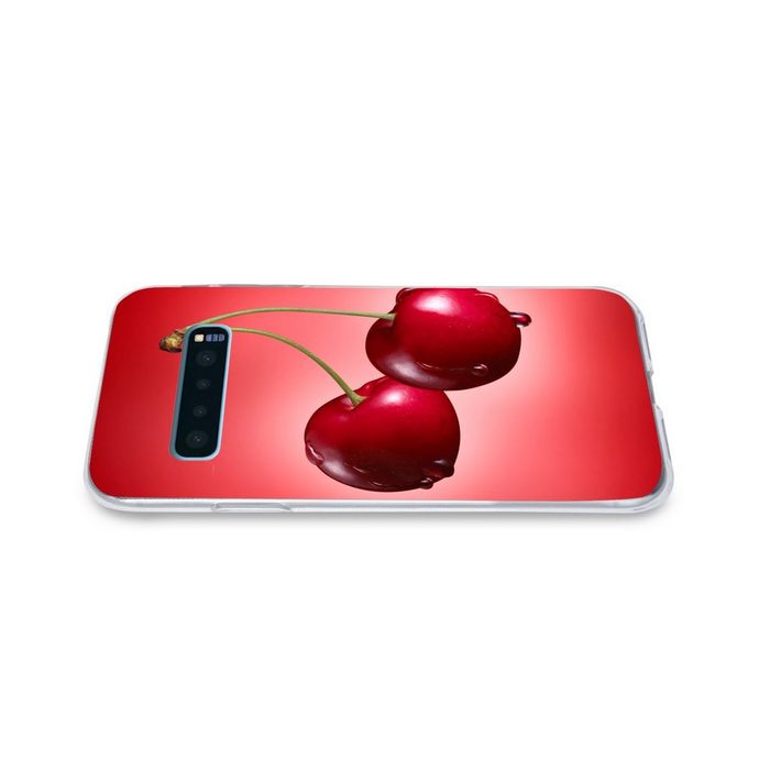 MuchoWow Handyhülle Kirschen - Obst - Rot Phone Case Handyhülle Samsung Galaxy S10+ Silikon Schutzhülle FN11335