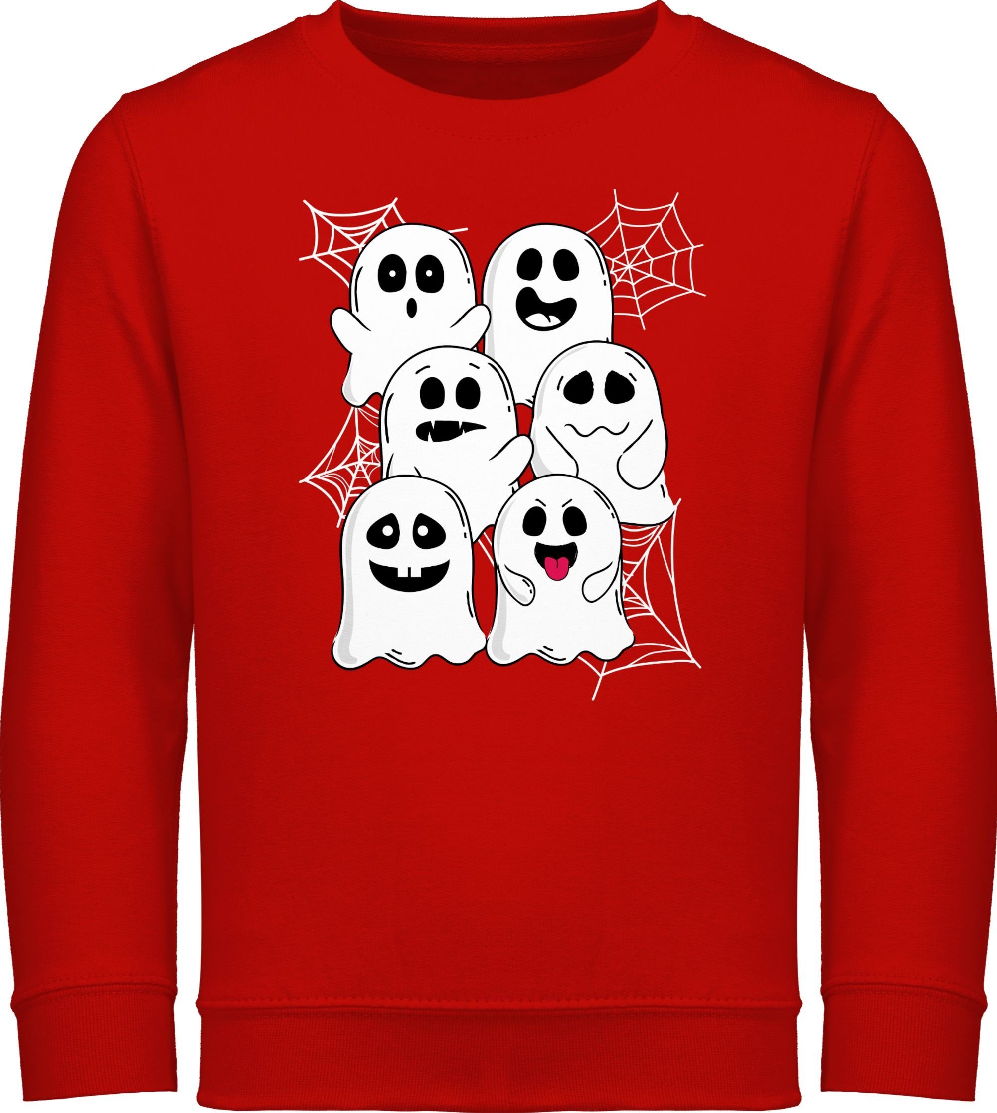 Shirtracer Sweatshirt Lustige Halloween Kinder Kostüme Geist Rot Gespenster für 2 Gespenst Geister