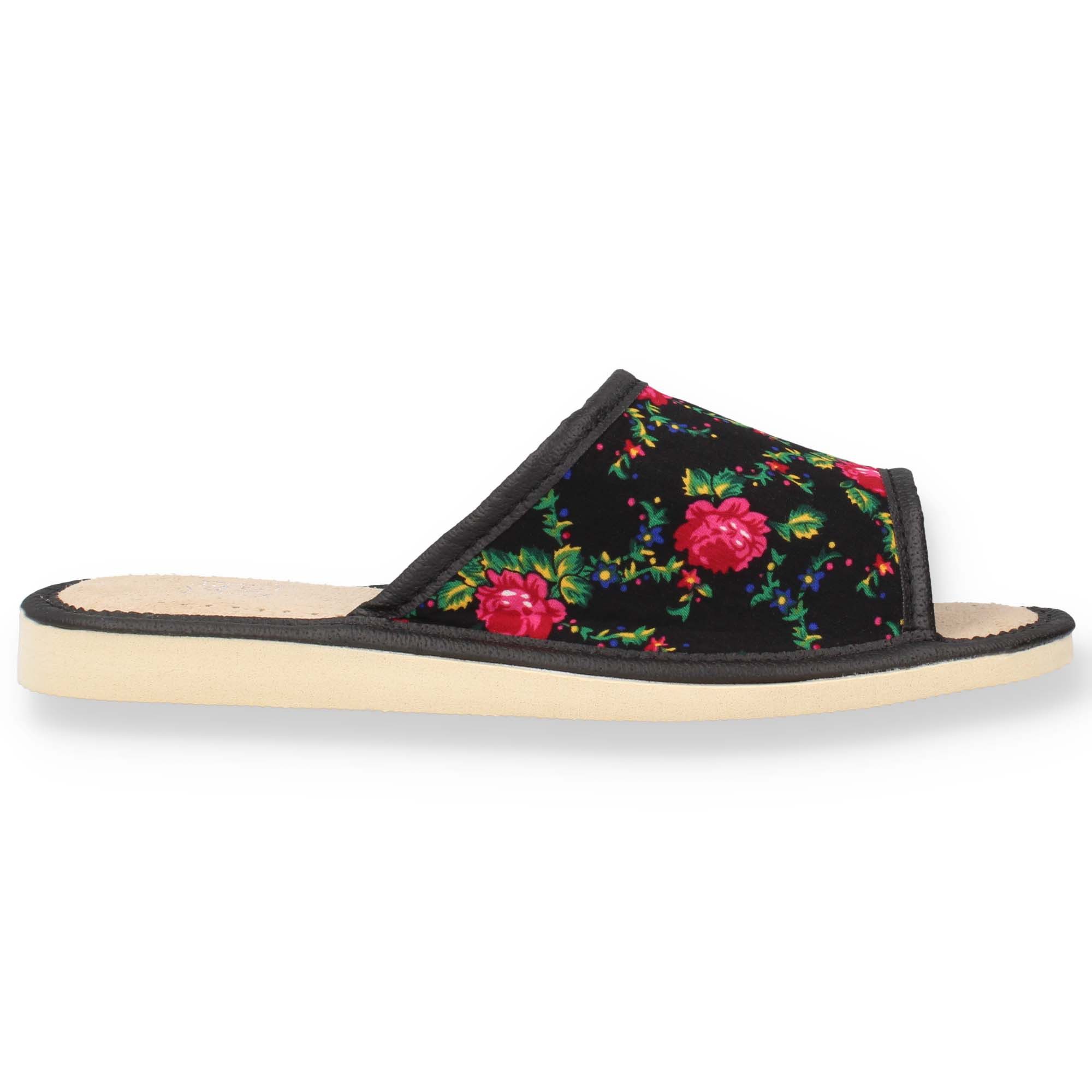filsko Lorient Damen Hausschuh Retro-Blumenmuster, Slip-On
