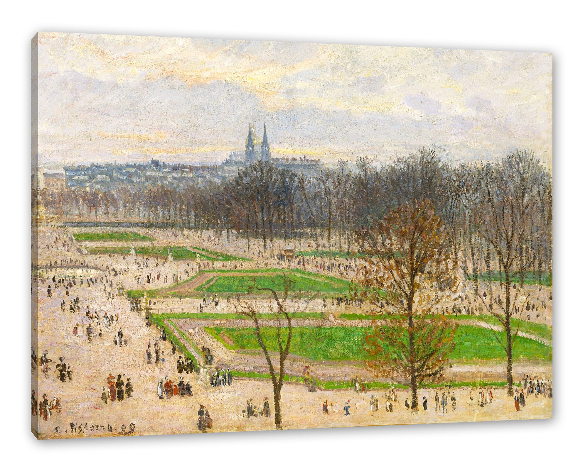 Pixxprint Leinwandbild Camille Pissarro - The Garden of the Tuileries I, Camille Pissarro - The Garden of the Tuileries I (1 St), Leinwandbild fertig bespannt, inkl. Zackenaufhänger
