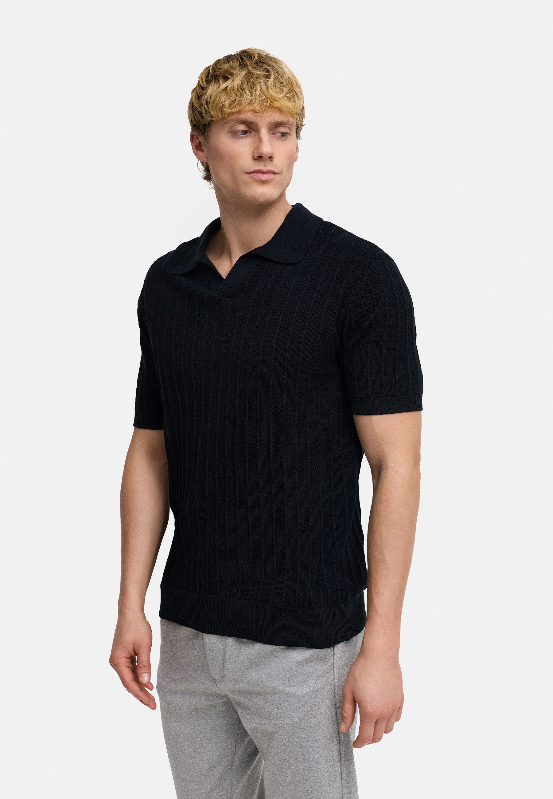 Kronstadt Poloshirt KSAlonzo aus leichtem Feinstrick mit kurzer Ärmellänge