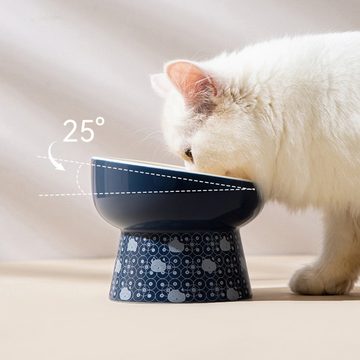 Katde Futternapf Haustier Keramik Fressnapf,Hundenapf,Katzennäpf,25° Geneigte Plattform