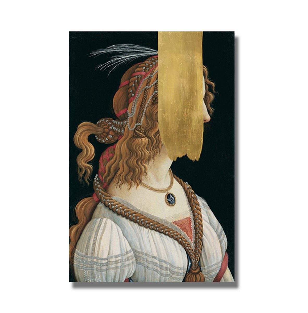 TPFLiving Kunstdruck (OHNE RAHMEN) Poster - Leinwand - Wandbild, Sandro Botticelli - Die Frau (Motiv in verschiedenen Größen), Farben: Leinwand bunt - Größe: 20x30cm