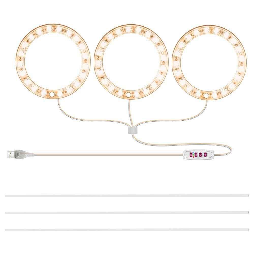 Rosnek Pflanzenlampe 1-4 Ringlicht-Kopf,Vollspektrum,dimmbares,für Indoor-P günstig online kaufen