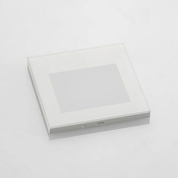 Arcchio Wandleuchte Zamo, dimmbar, LED-Leuchtmittel fest verbaut, warmweiß, Modern, Aluminium, Glas, weiß, 1 flammig, inkl. Leuchtmittel