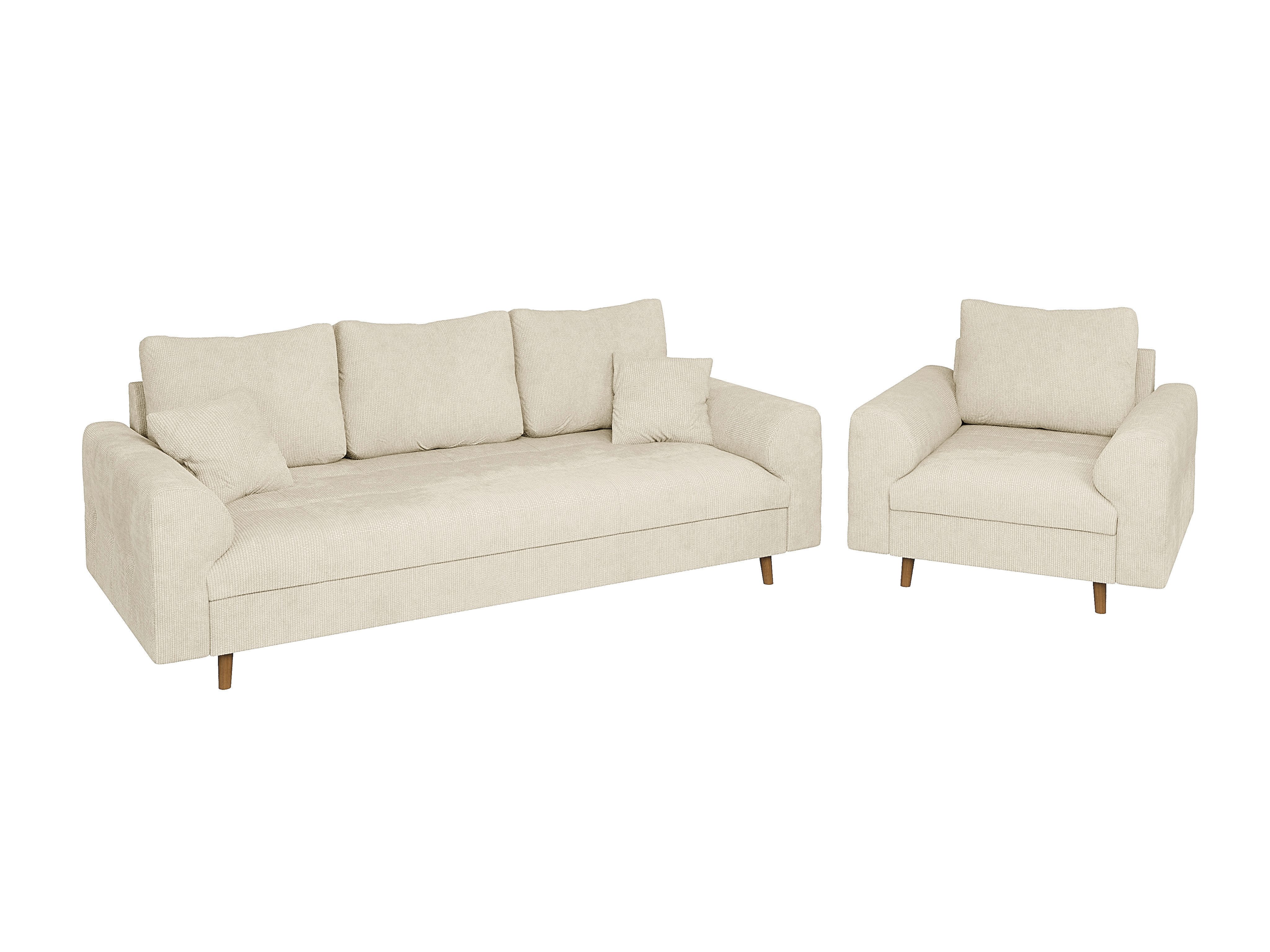 S-Style Möbel Polstergarnitur 3+1 Kristian mit Holzfüßen im skandinavischen günstig online kaufen