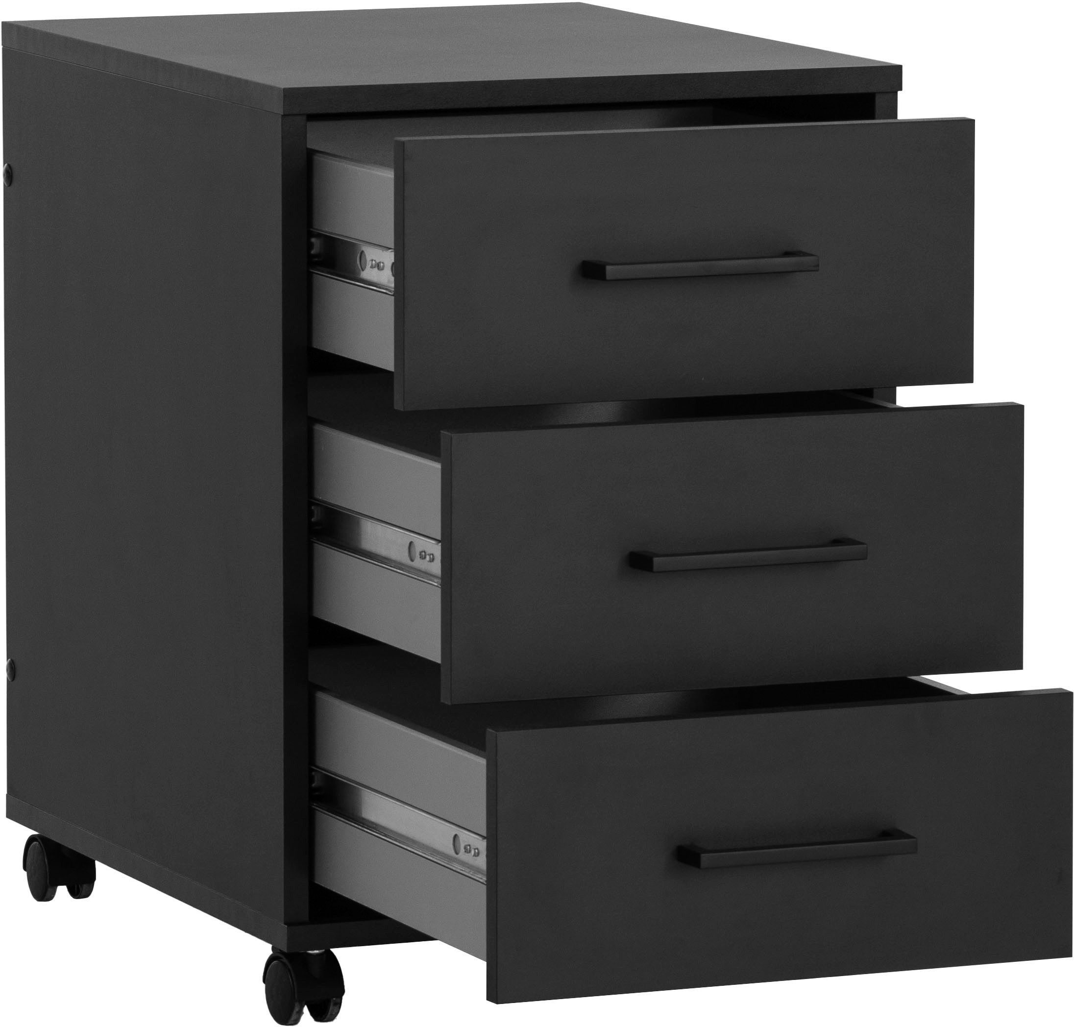 Schildmeyer Rollcontainer Ruby, Breite 40 cm, Mit Stifteinsatz, Metallbeschläge, feststellbare Möbelrollen