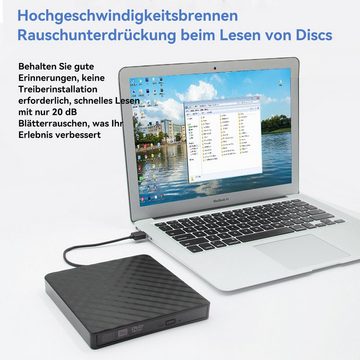 Welikera USB 3.0 Externes Optisches Laufwerk CD DVD Disc-Brenner DVD-Brenner (DVD 8x/CD 16x)