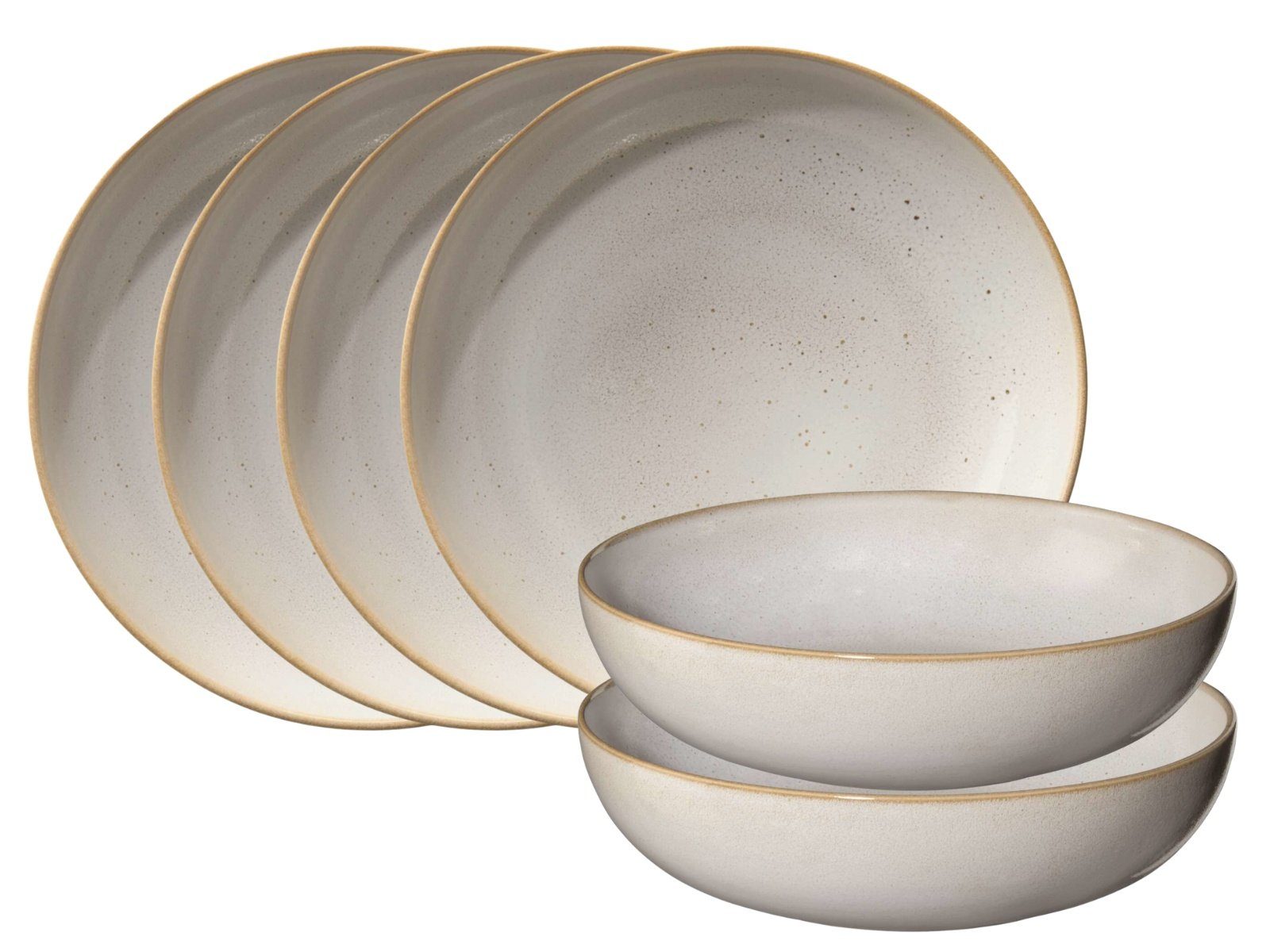 ASA SELECTION Тарілки-Set SAISONS Макаронна тарілка sand 21 cm Set6, Steinzeug
