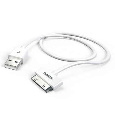 Hama »USB-Lade- und Datenkabel (geeignet für Apple iPhone 3G/3GS/4/4S und iPod, 30-Pin auf USB-A-Stecker, Länge 100cm) weiß« USB-Adapter