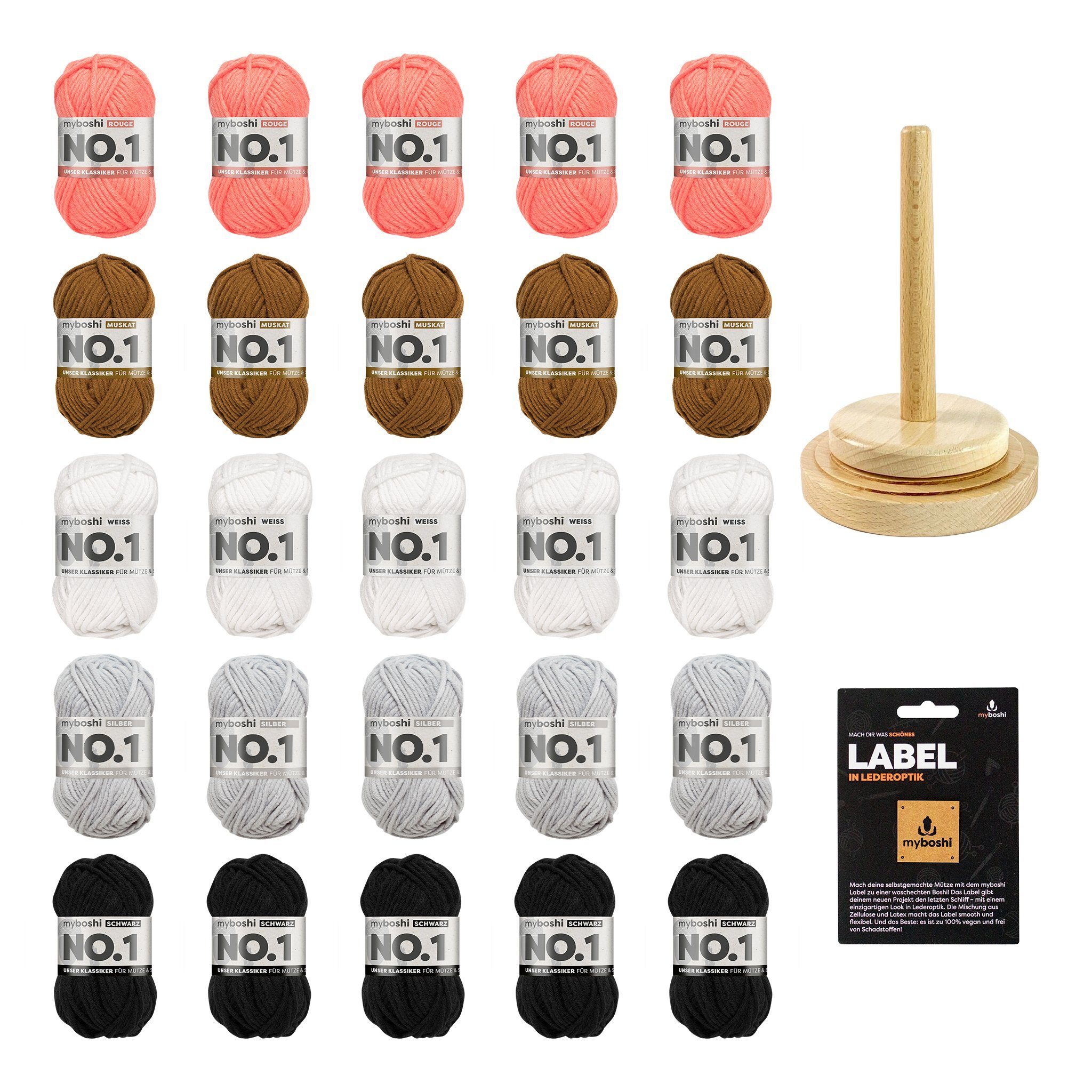 myboshi Twist and Knit Wollpaket No.1 Wolle Wollabwickler Häkelwolle, (26-St., Twist and Knit Wollpaket Original No.1 Wolle Wollabwickler Label), Uni