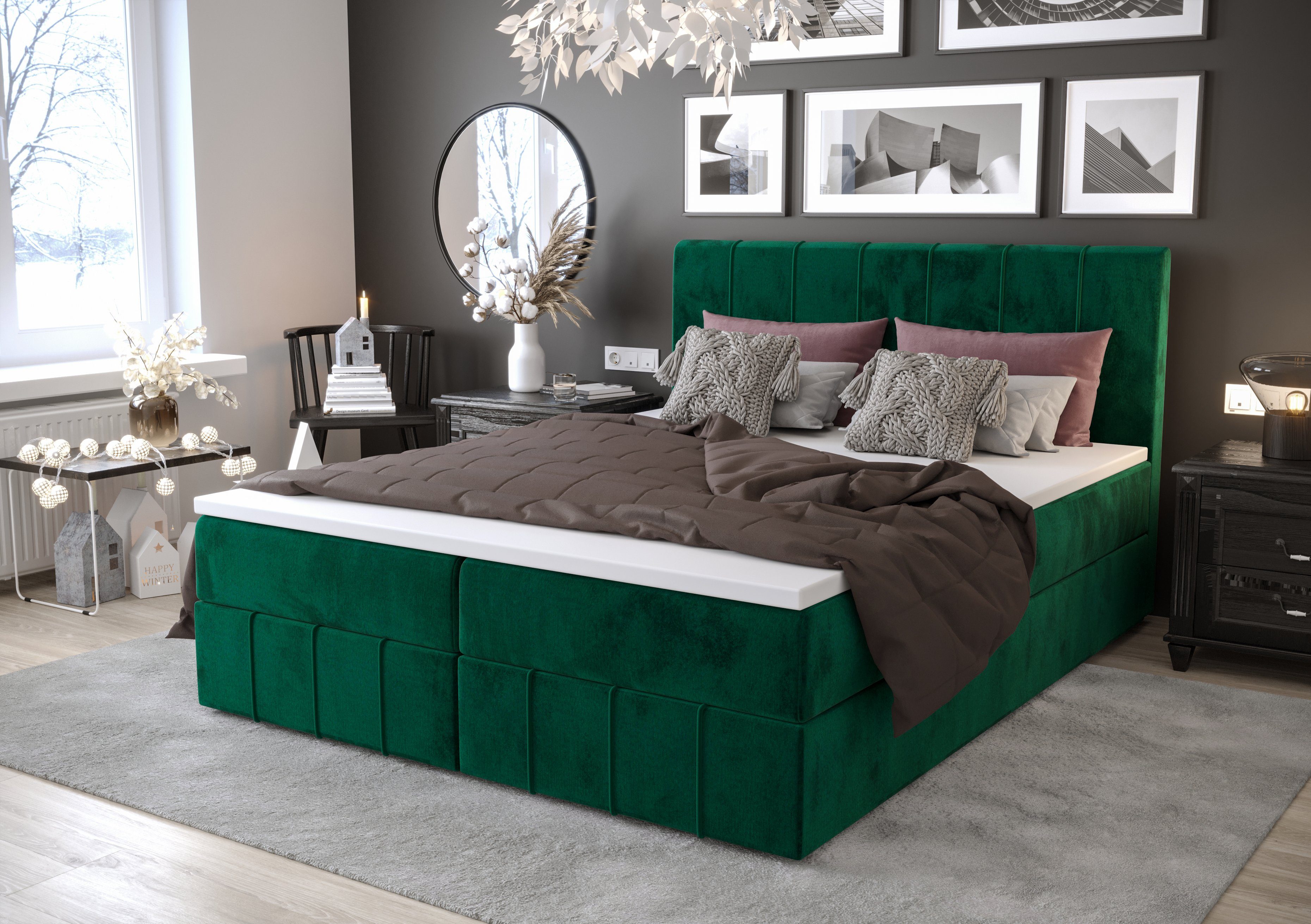 yourhouse24 Boxspringbett Bahama mit 2 Bettkästen, Doppelbett mit Bonell-Ma günstig online kaufen