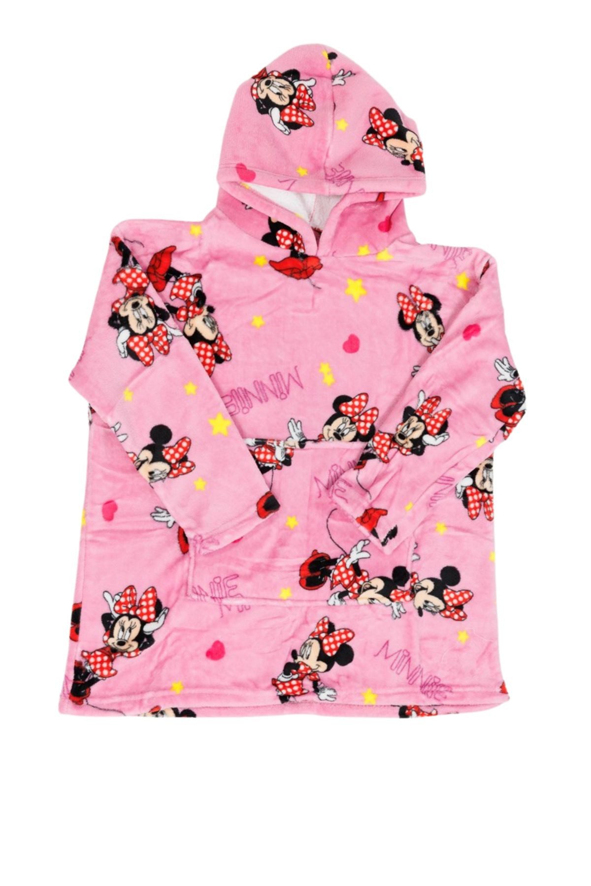 Disney Minnie Mouse Poncho - Bequemer Überwurf mit Kapuze in Einheitsgröße (1-St) geeignet für Kinder von 7-14 Jahren