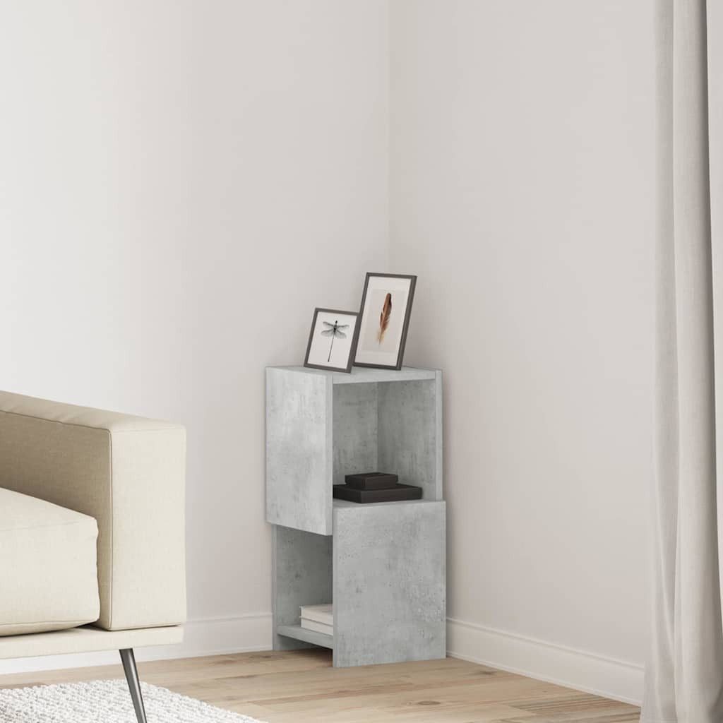 furnicato Eckschrank 25,5 x 25 x 55 cm Betongrau (1-St) Stabiles Eckregal mit zwei Ablagen für dein Wohnzimmer