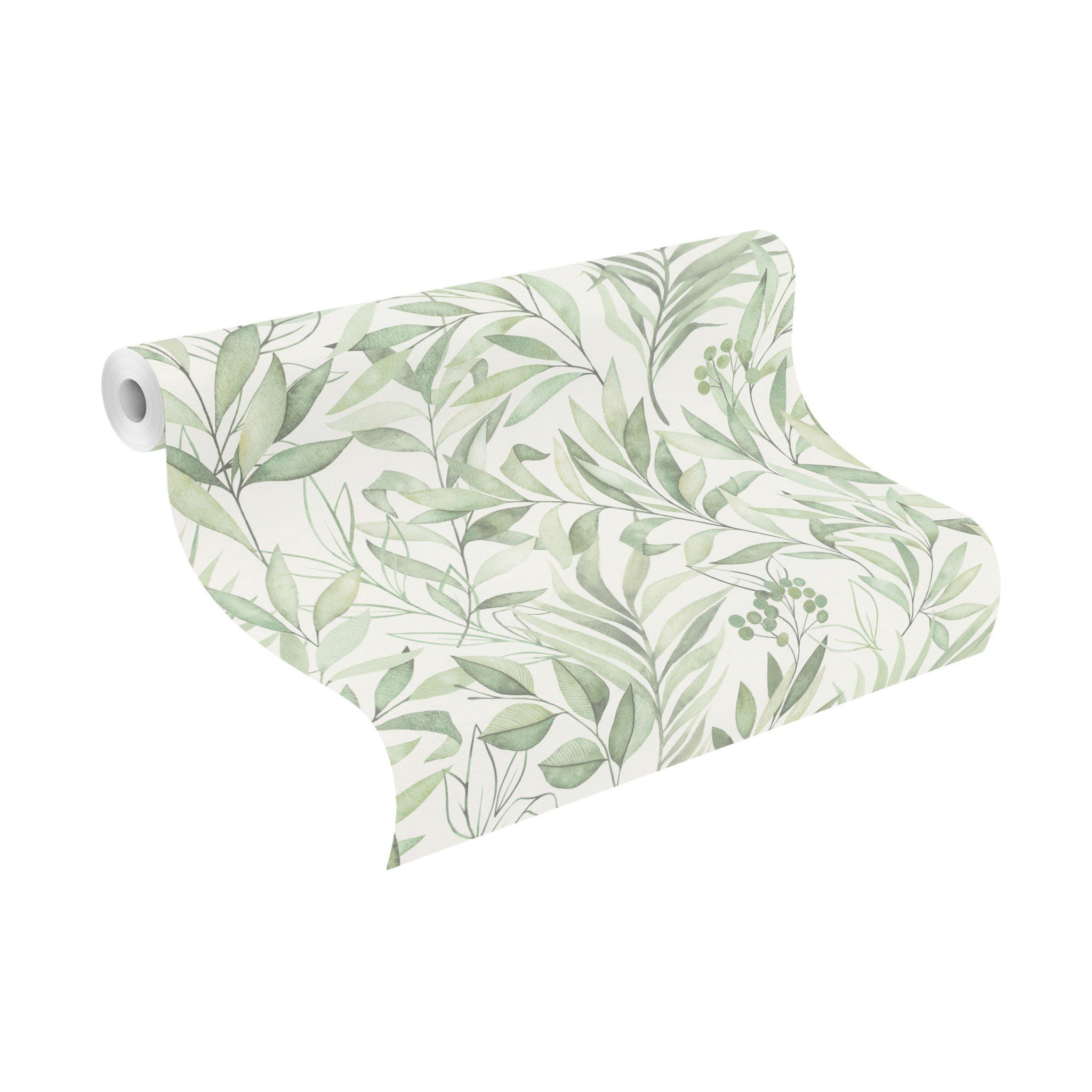Rasch Papiertapete mit Blättern, glatt, botanisch, günstig online kaufen