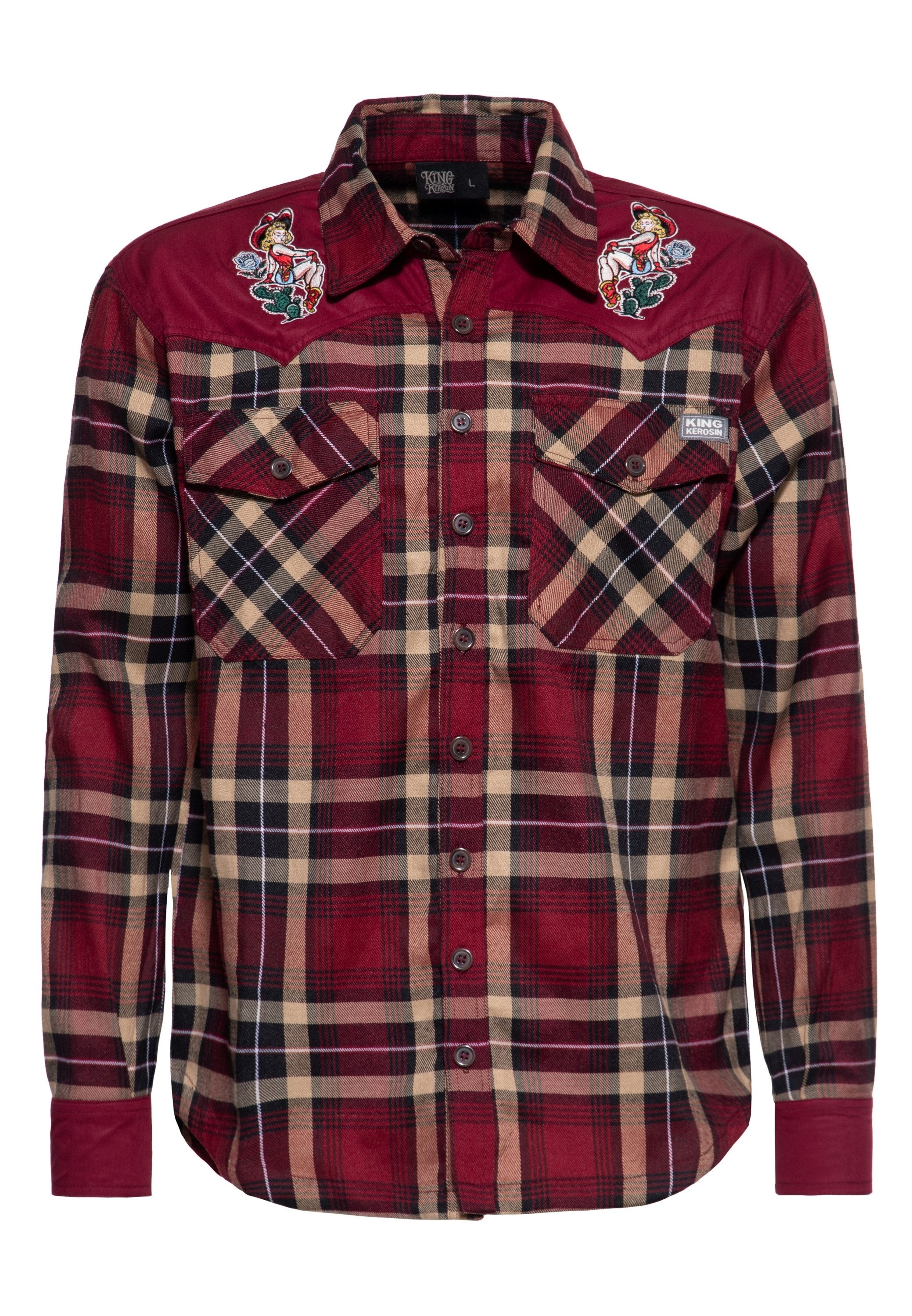 KingKerosin Langarmhemd mit Pinup-Patches