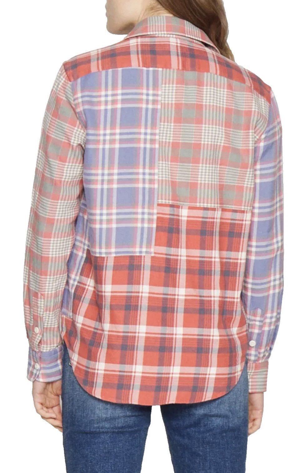 Polo Ralph Lauren Langarmhemd Damen Georgia Cotton Twill Check Shirt Kariertes Baumwollhemd Zwei Brusttaschen mit Knopfverschluss