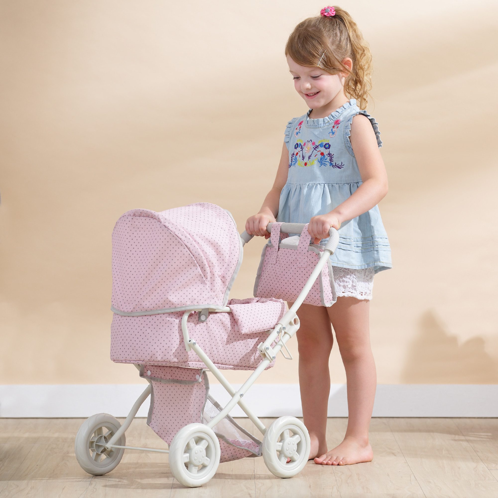 TEAMSON™ KIDS Puppenwagen mit einziehbarem Verdeck und Ablagefach – Bild 4 von 5