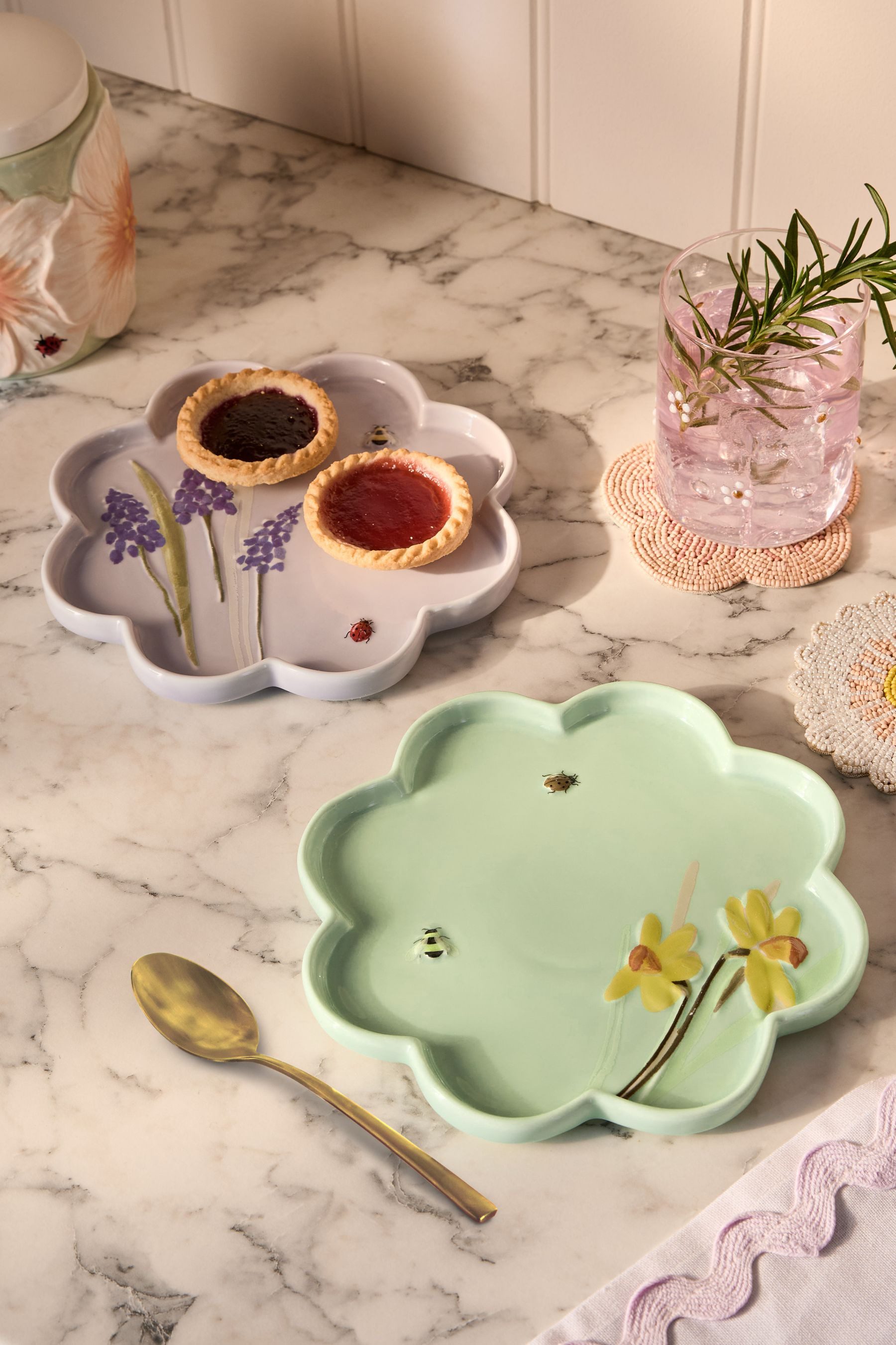 Brotteller Dessertteller Blume im 2er-Set
