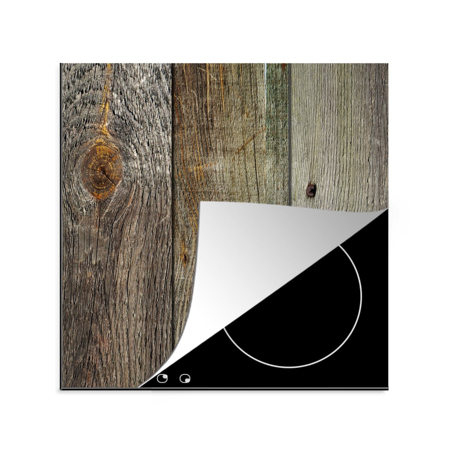 MuchoWow Herdblende-/Abdeckplatte - Design, Arbeitsplatte (1 Regal für Holz tlg), Ceranfeldabdeckung, 78x78 - Vinyl, küche cm