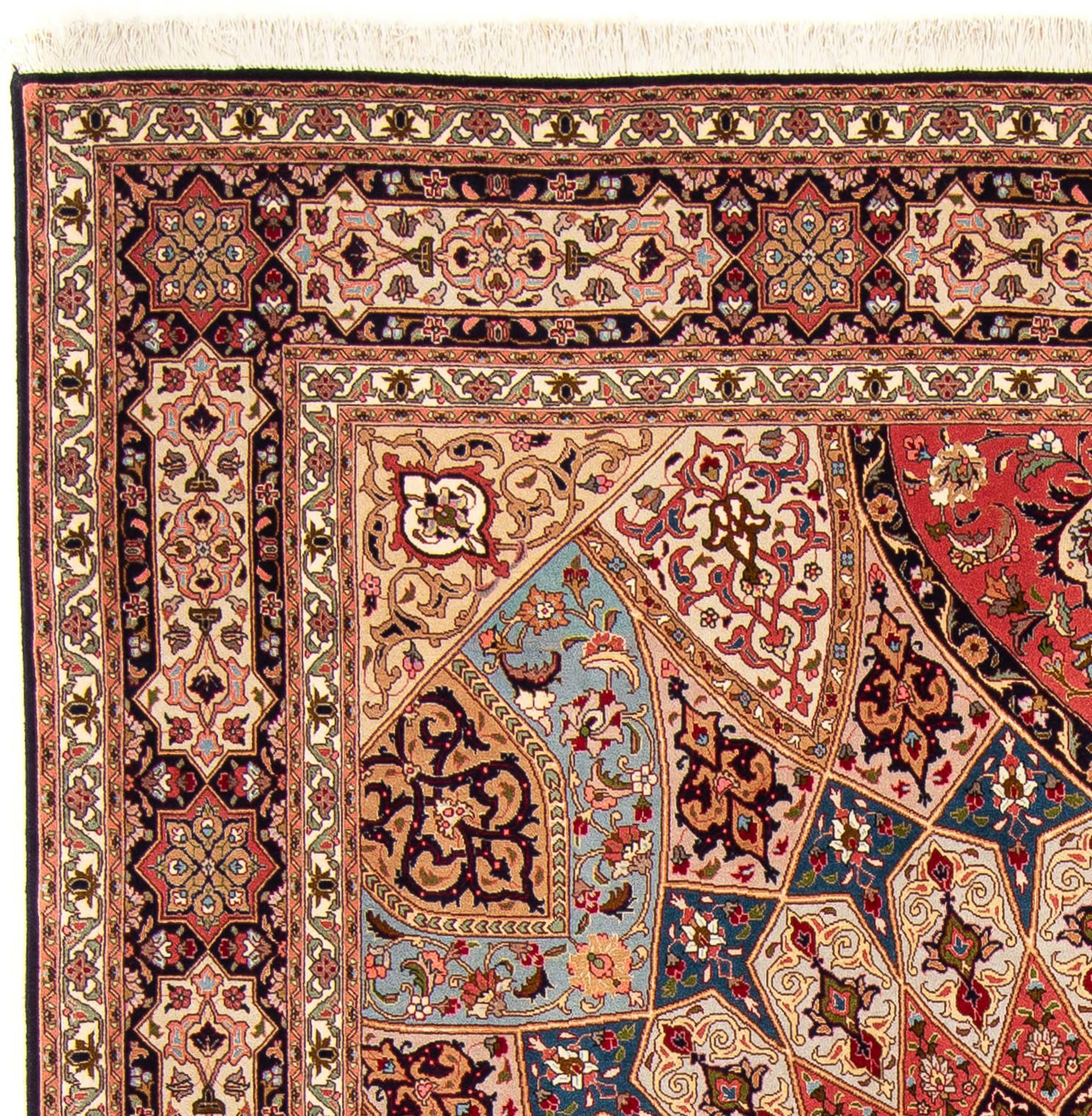 Orientteppich Perser - Täbriz - mit Einzelstück mehrfarbig, 7 x cm Höhe: mm, Zertifikat morgenland, - Royal rechteckig, Wohnzimmer, 204 255 Handgeknüpft, 