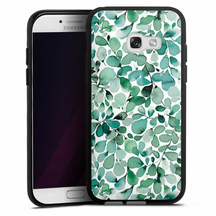 DeinDesign Handyhülle Pastell Wasserfarbe Blätter Watercolor Pattern Leaffy Leaves Samsung Galaxy A3 (2017) Silikon Hülle Bumper Case Handy Schutzhülle