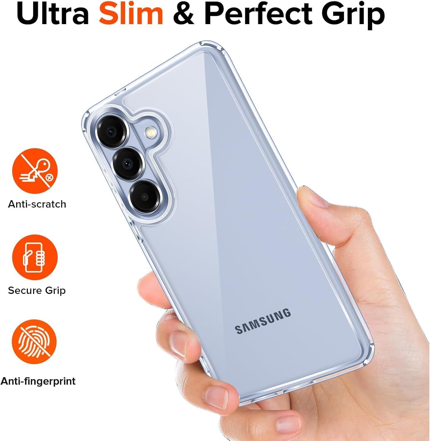 CLM-Tech Handyhülle Transparent für Samsung Galaxy S26 6,3 Zoll, TPU Gummi, Kratzfest, stoßsicher, schmutzabweisend