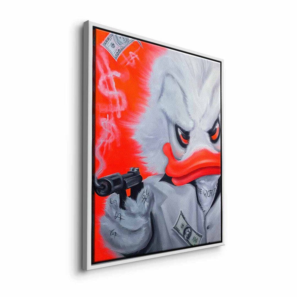 silberner Rahmen by Motivationsbild Viqa Orange - designed Leinwandbild, Premium - DOTCOMCANVAS® Art Gangster