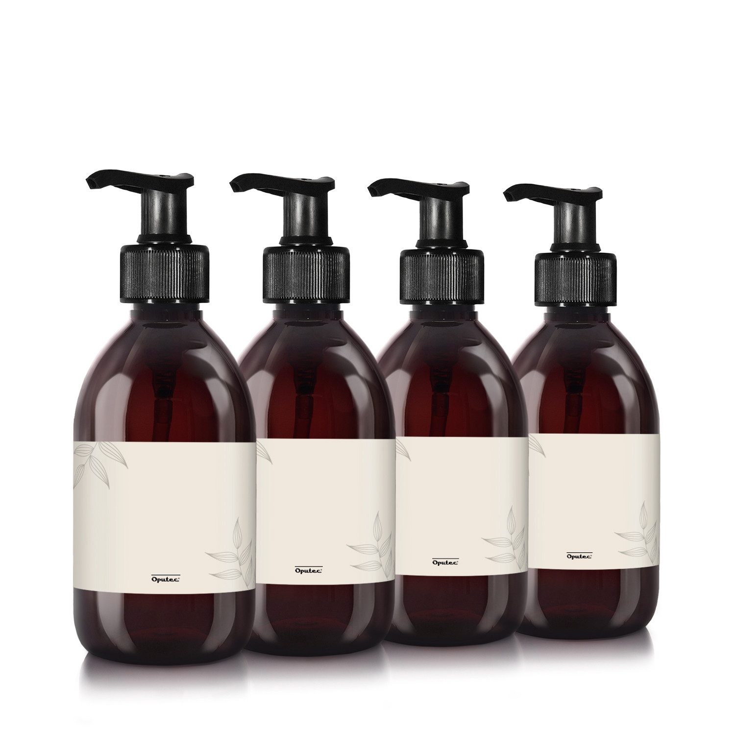 Oputec Seifenspender 4 x 300ml Seifenspender aus Kunststoff braun zum Befül günstig online kaufen